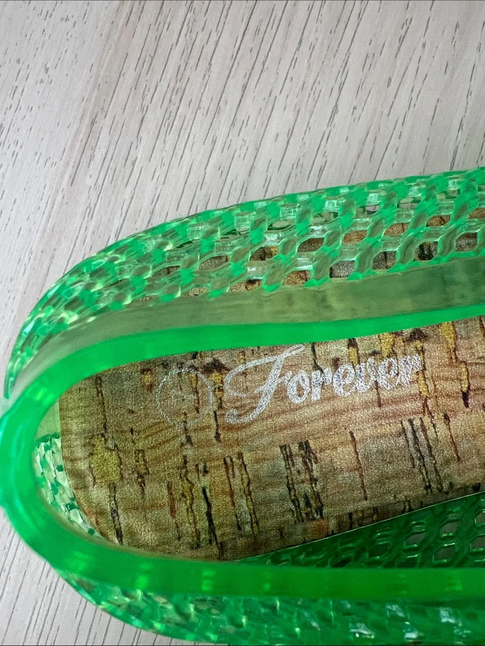 Transparent Green Jelly Mary Jane Flats, Women’s Size 7, Forever